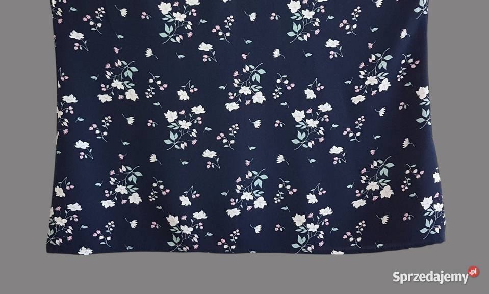 Damska bluzka granatowa w kwiaty na ramiączkach Chrzanów