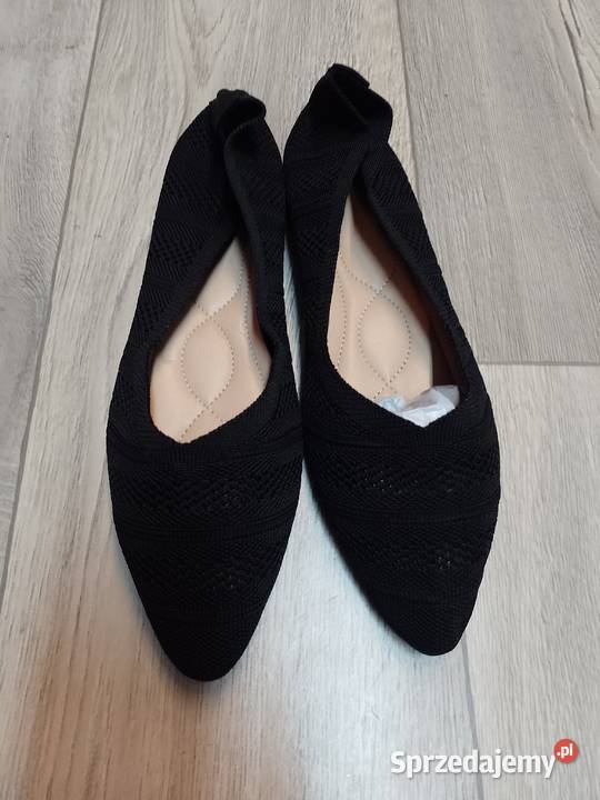 42 Czarne dzianinowe baleriny wieczorowe NOWE Kraków