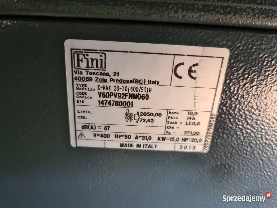 Kompresor śrubowy FINI K 15 kw Nowa Zduny
