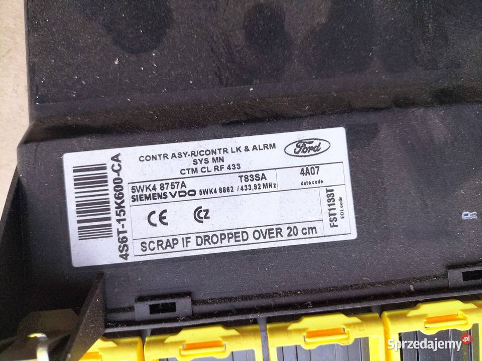 FIESTA MK5 MK6 FUSION MK1 5WK48757A MODUŁ osobowe Kamień-Kolonia