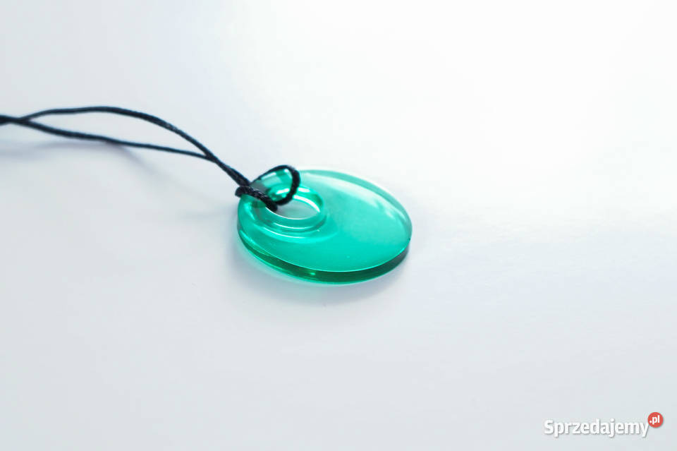 Okrągły zielony wisiorek z żywicy epoksydowej Warszawa