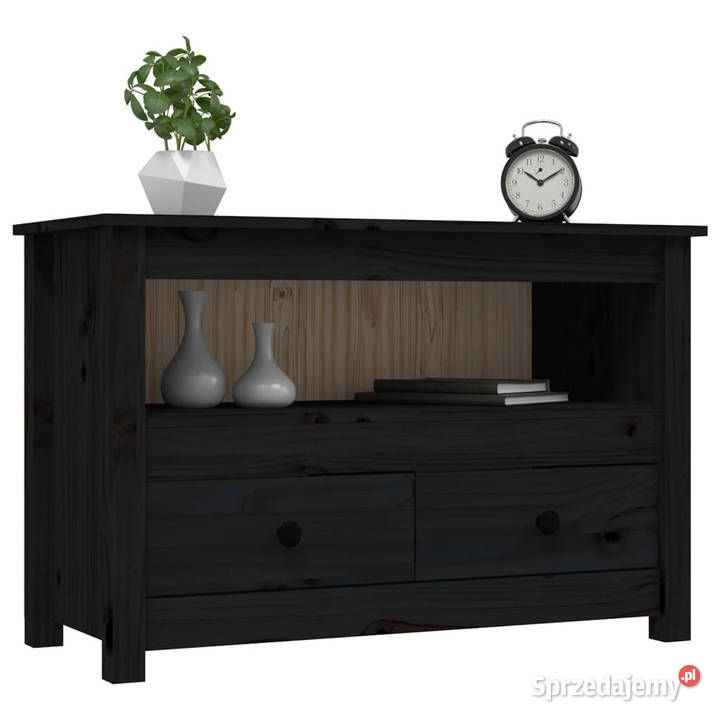 Szafka pod TV czarna 79x35x52 lite drewno Warszawa sprzedam