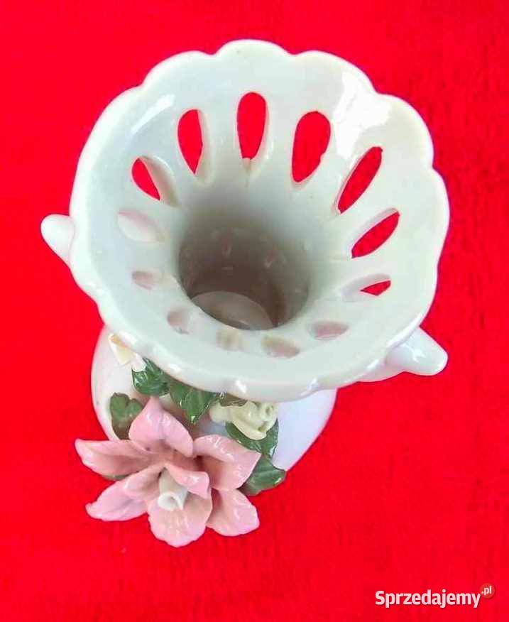 Piękny ażurowy wazon porcelana kwiaty z Niemiec Katowice sprzedam
