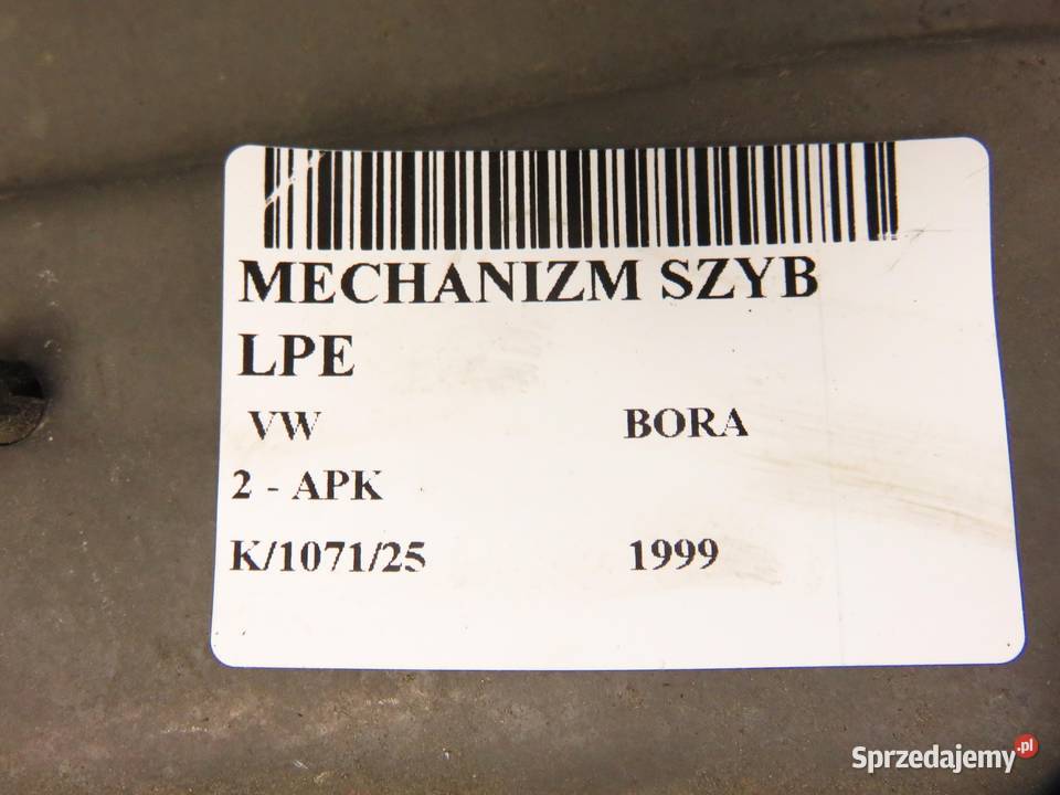 PODNOŚNIK SZYBY LEWY PRZEDNI VW BORA 1J4837755E