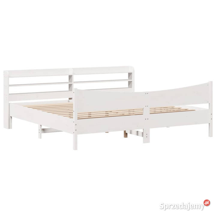 Rama łóżka z zagłówkiem biała sosnowa 180x200 218cm mazowieckie Warszawa sprzedam