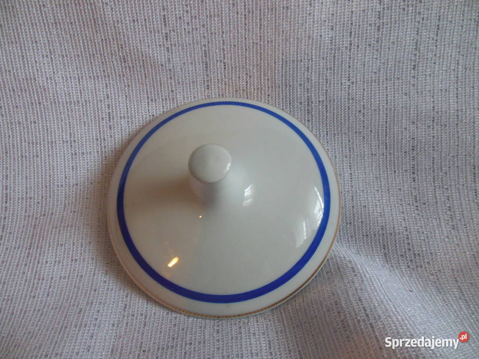 Pokrywka do dzbanka cukiernicy szafirowy pasek Antyki, Sztuka, Kolekcje sprzedam