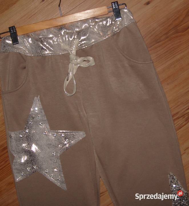 Legginso Spodnie gwiazdy Cekiny dodatek złota r Rawicz