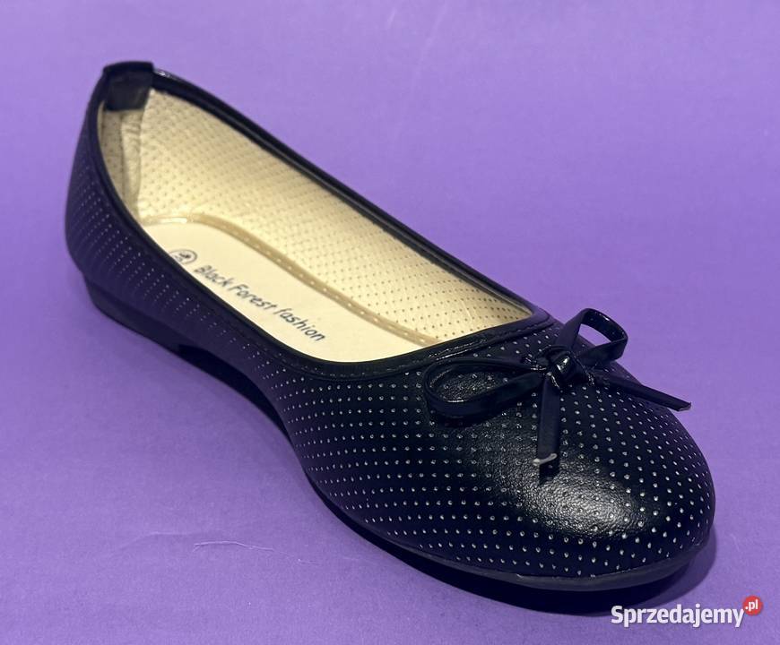 Czarne baleriny z kokardą rozmiar 36 AK10 Żyrardów