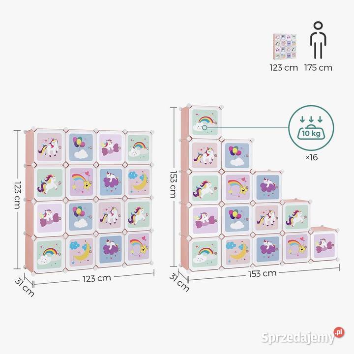 System regałów organizer dzieci szafki 123 x 31 Golina