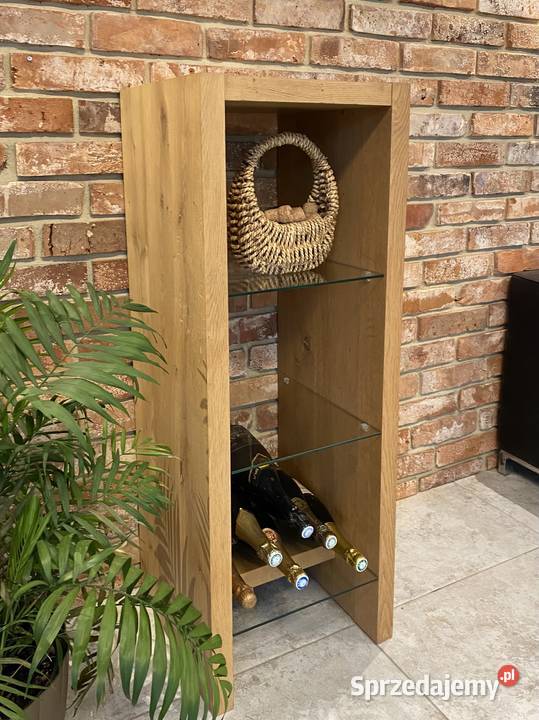 Witryna otwarta słupek vintage drewno dębowe 110cm