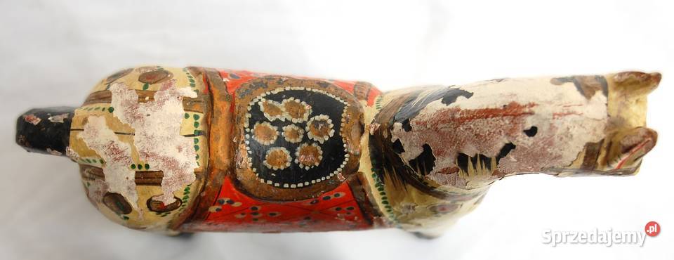 Koń indyjski rzeźba drewniana malowana indyjska lubelskie Lublin