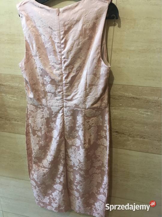 Elegancka sukienka 38 M 40 L pudrowy róż mohito Ołówkowa Chojna