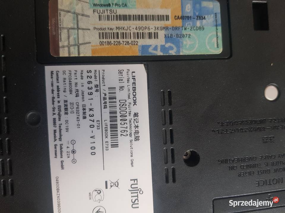 Laptop Fujitsu E733 13-13.9" mazowieckie Grójec
