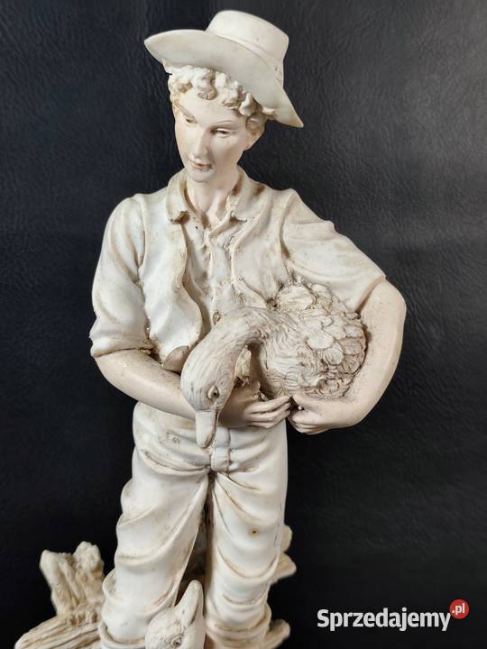 Figura Chłopca Z Gęsiami Włoski Alabaster Poddębice