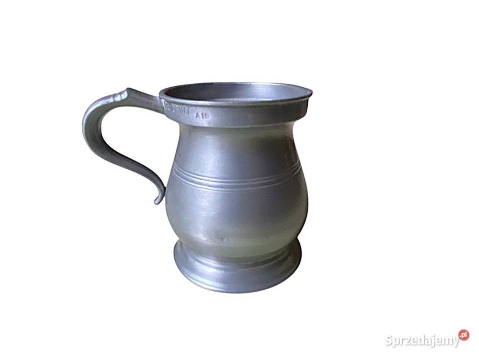 Stary cynowy kufel 12 pinta z oznaczeniami Warszawa sprzedam