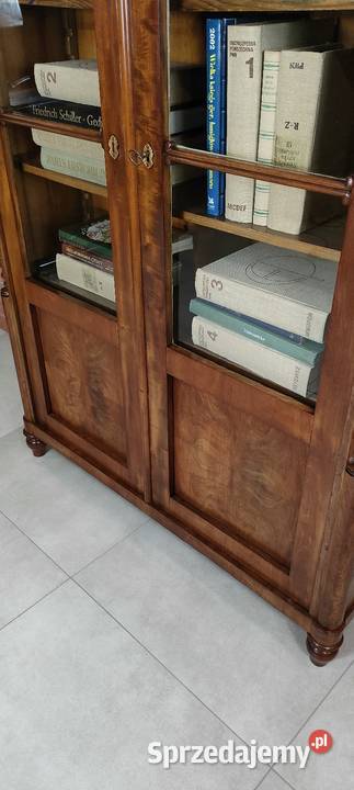 Piękna biblioteka witryna biedermeier antyk Łagów