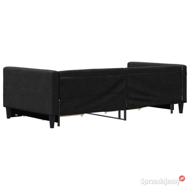 Sofa rozsuwana z szufladami czarna tkanina Warszawa