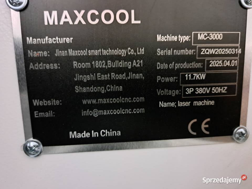 Laser Czyszczący do rdzy MAXCOOL MC3000 3000W Nowogrodziec sprzedam