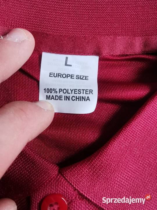 Koszulka Polo przewiewna regular fit L Czerwona Ruda Śląska