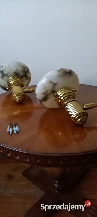 Para mosiężnych kinkietów z kloszami Skierniewice