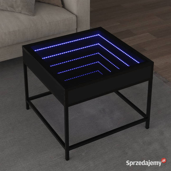 Stolik kawowy z LED Infinity czarny 50x50x41 Stoły Warszawa