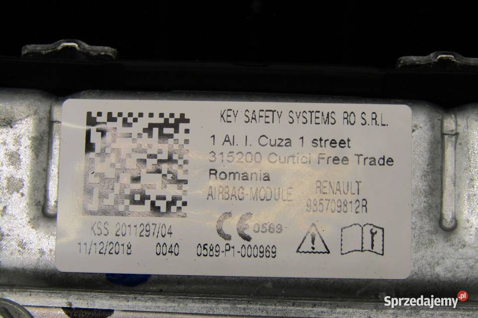 PODUSZKA POWIETRZNA AIRBAG KIEROWCY DACIA DUSTER lubelskie