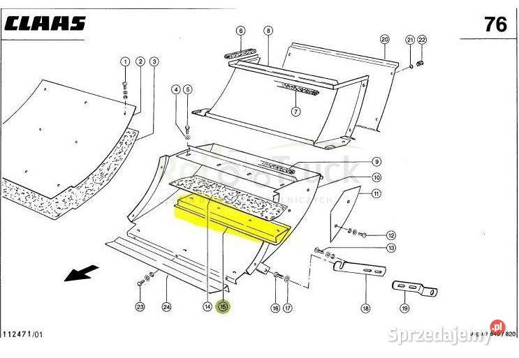 BLACHA ŚCIERALNA CLAAS JAGUAR SERIA 800 0762473