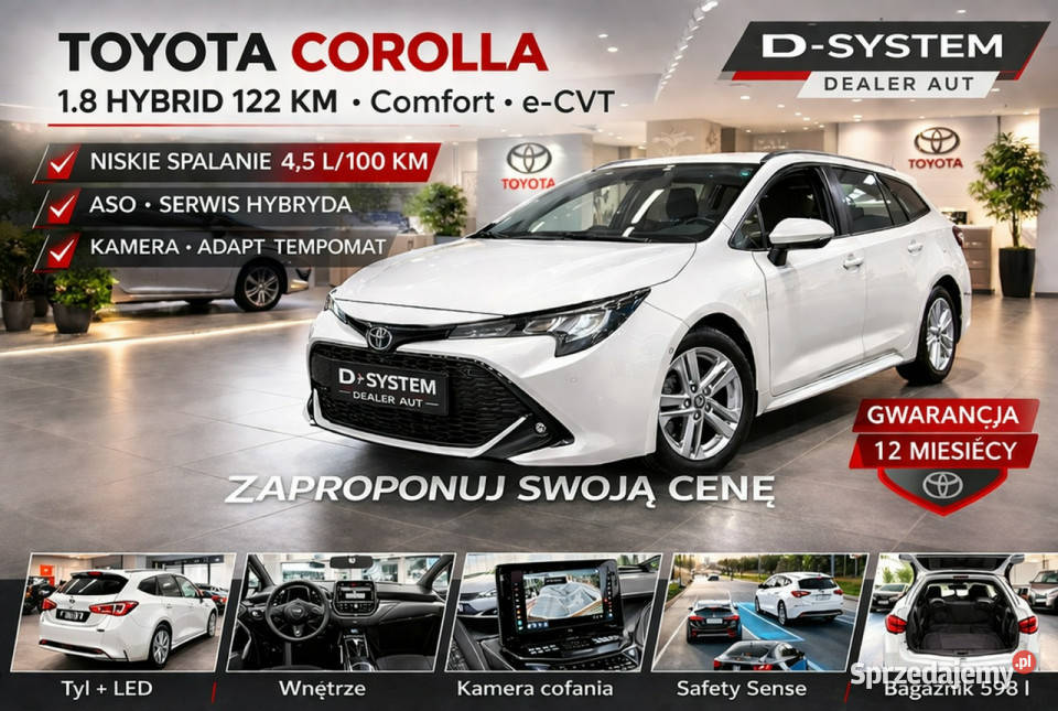 Toyota Corolla 23 Salon Polska 18 HYBRID 1wł z Białystok