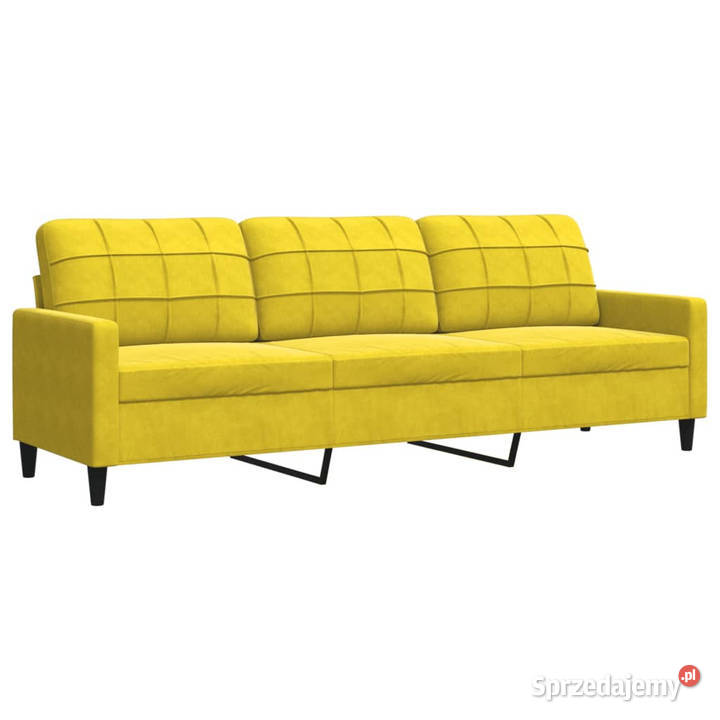Sofa 3osobowa żółty 210 tapicerowana aksamitem Warszawa