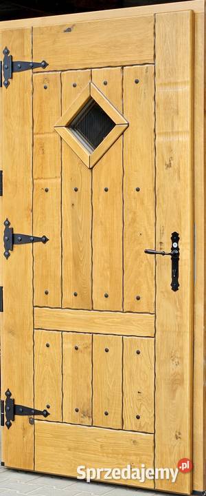 Drzwi DŁUGOSZ drewniane zewnętrzne wiejskie Drzwi zewnętrzne Dom i Ogród Częstochowa