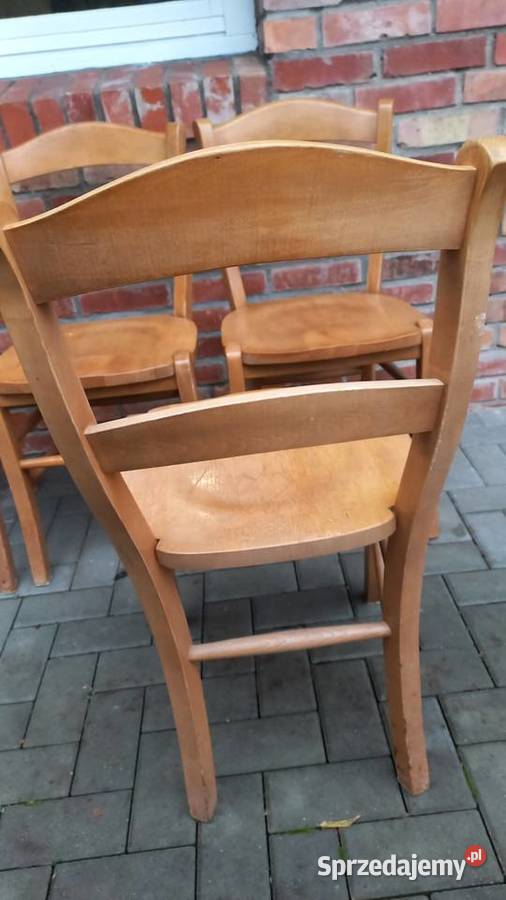 Krzesła dębowe drewniane 4 rustykalne twarde Meble Gawroniec