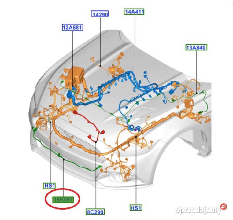 WIĄZKA CZUJNIKÓW ZDERZENIOWYCH FORD MUSTANG VI podlaskie Łomża