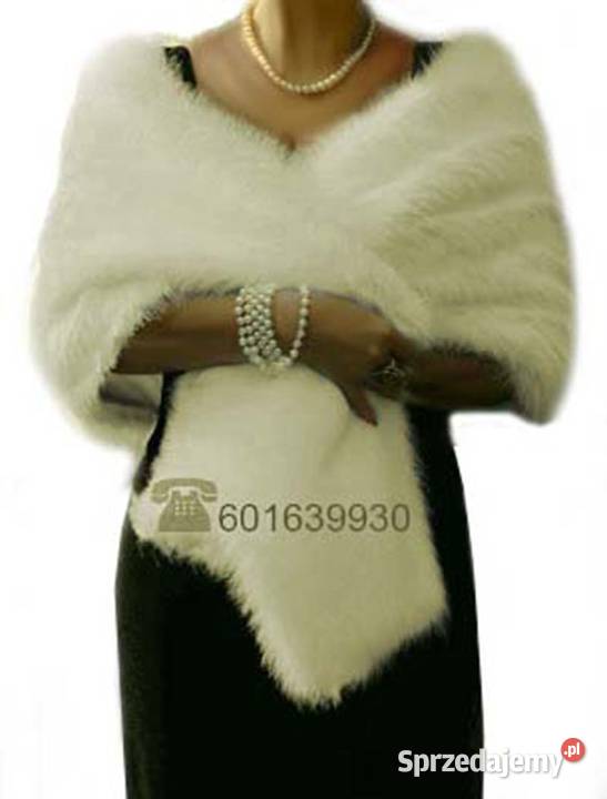 SZYKOWNY SZAL FUTRZANY bolerko narzutka do ślubu Damska małopolskie Tarnów
