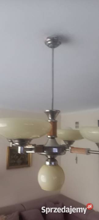 Czteroramienny żyrandol z kloszami w stylu Art Skierniewice sprzedam