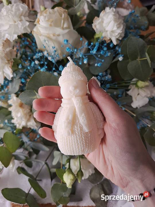 Sojowe świeczki świąteczne Bałwan świeczka mazowieckie Warszawa