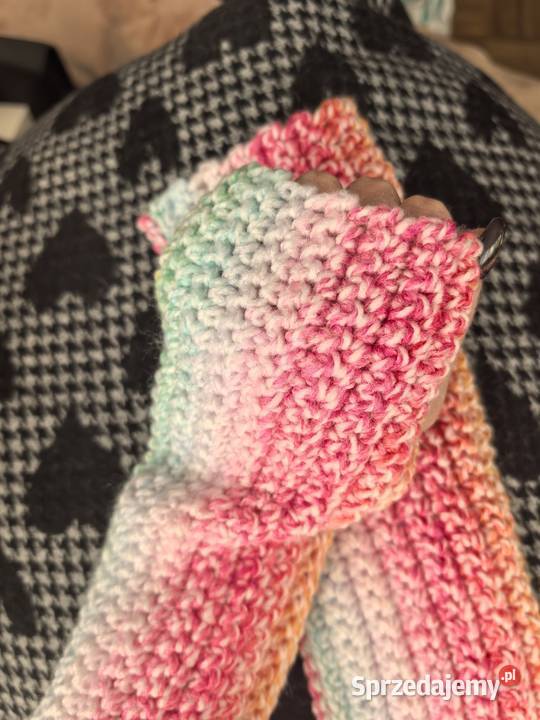 Mitenki rękawiczki bez palców handmade damskie