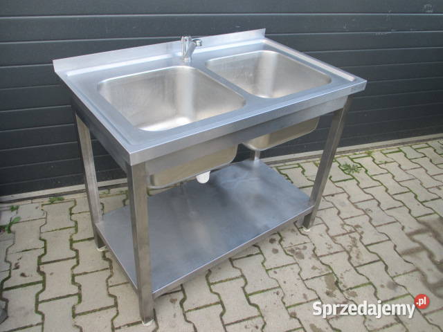 Zlew 2 Komory Dwukomorowy Z Półką Stal Ostrów Wielkopolski sprzedam