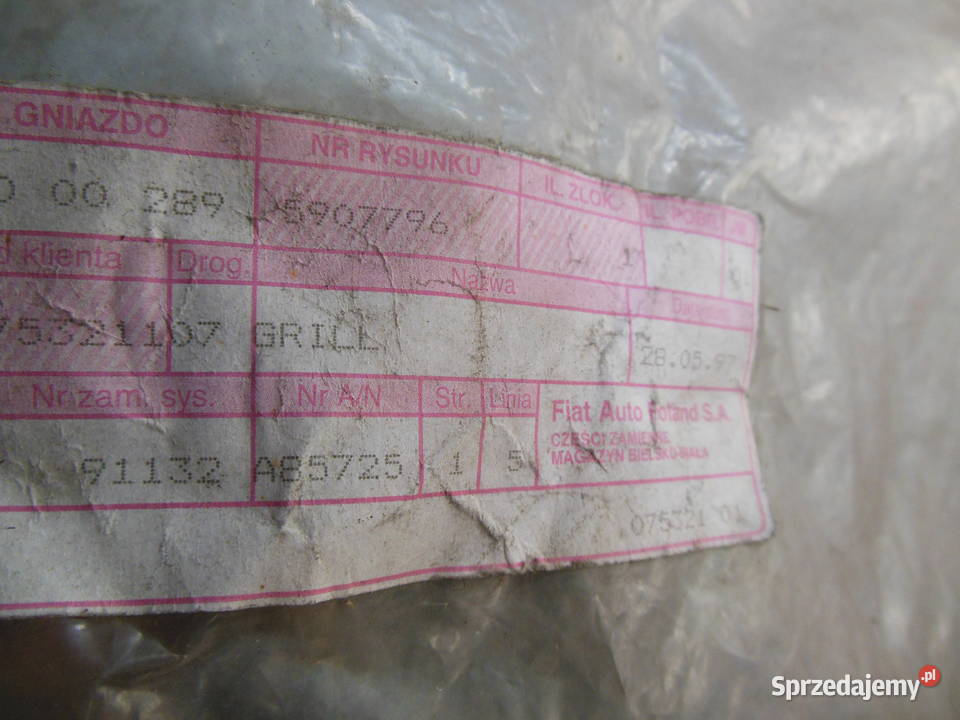 SIATKA NA SIEDZENIA FIAT ULYSSE KOD 5907796 NOWA Kozy