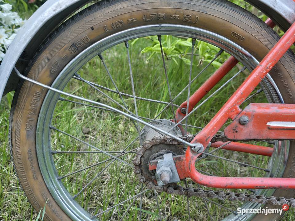 Rowerek dzieciecy PRL koła 16 stan pomorskie Bolszewo