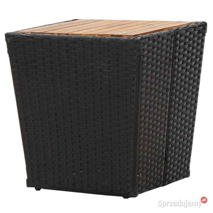 3cz zestaw mebli bistro rattan PE i drewno Zestawy mebli ogrodowych