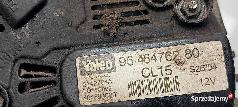 ALTERNATOR PEUGEOT 206 9646476280 Lipno