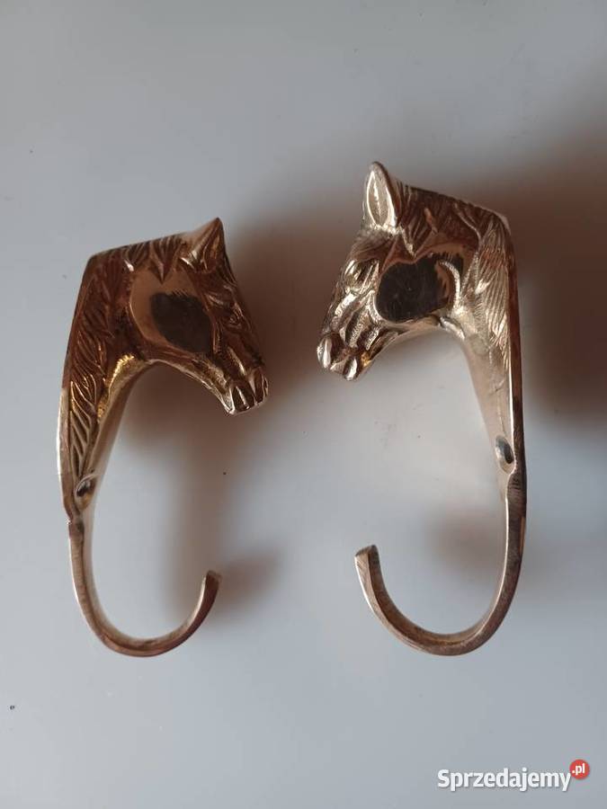 Mosiężny masywny wieszak koń Kolekcja Poznań