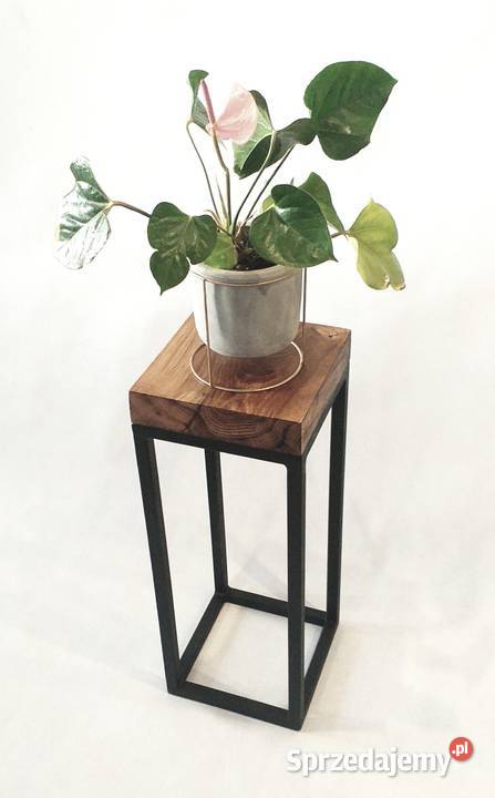 Kwietnik industrialny dąb lite drewno stal loft dolnośląskie Długołęka