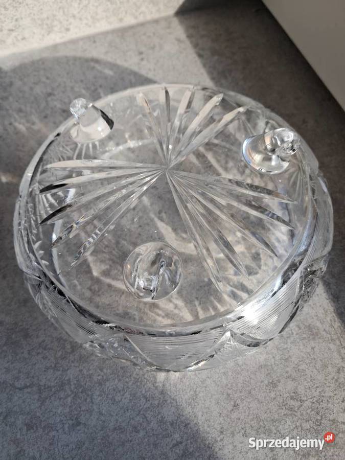 kryształowa misa z prlu na 3 nóżkach stan śr 17 Sandomierz