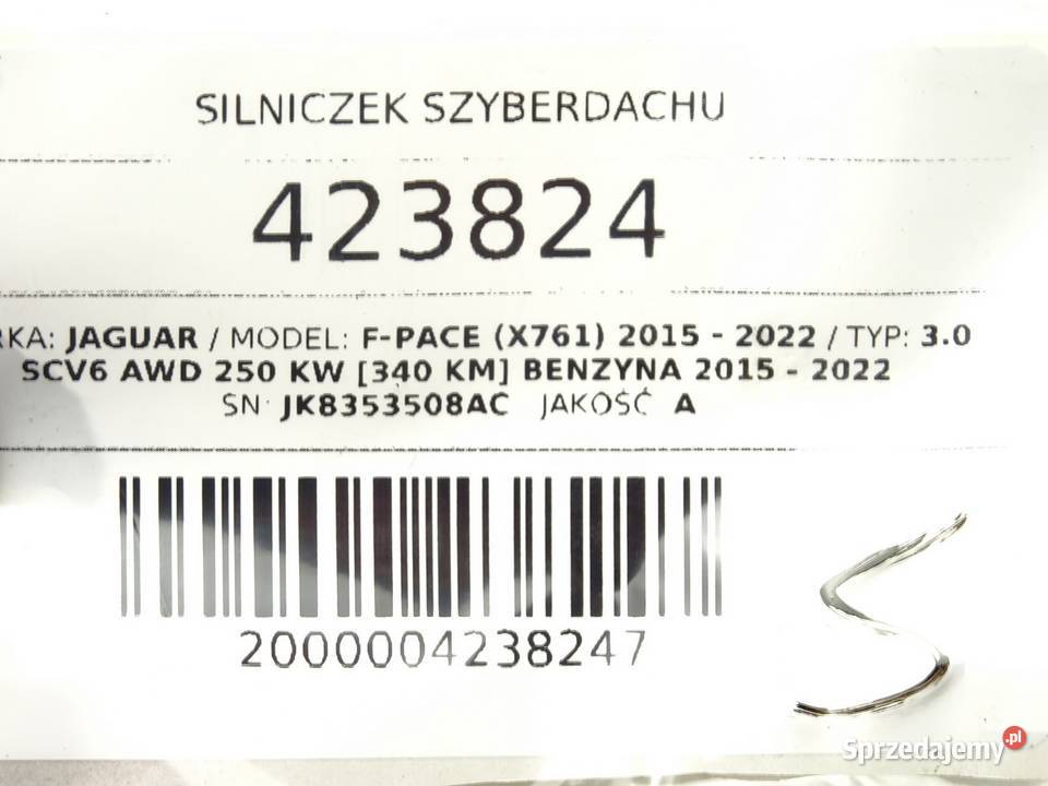 SILNICZEK SZYBERDACHU JAGUAR FPACE JK8353508AC sprzedam