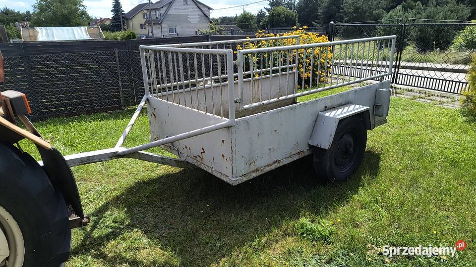 Przyczepa wózek dwukółka jednoosiowa do ciągnika Maszyny rolnicze Rybno