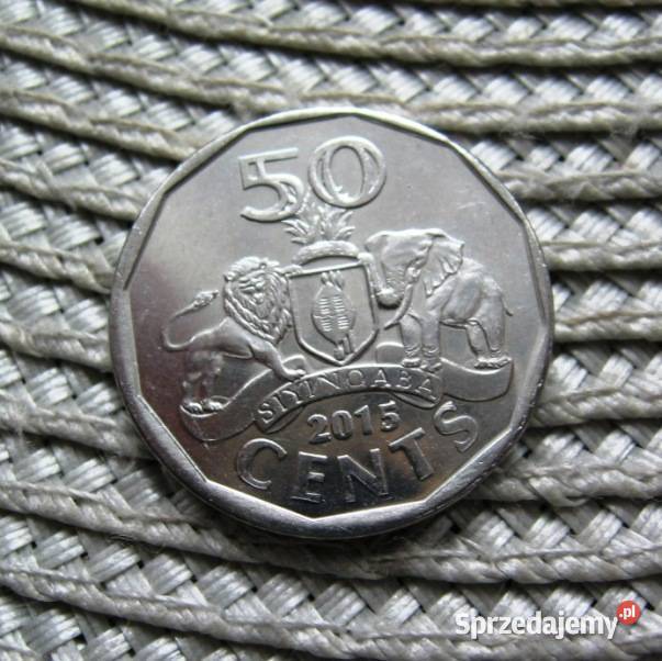 Swaziland Suazi 50 Cent 2015r Mennicza Kalisz