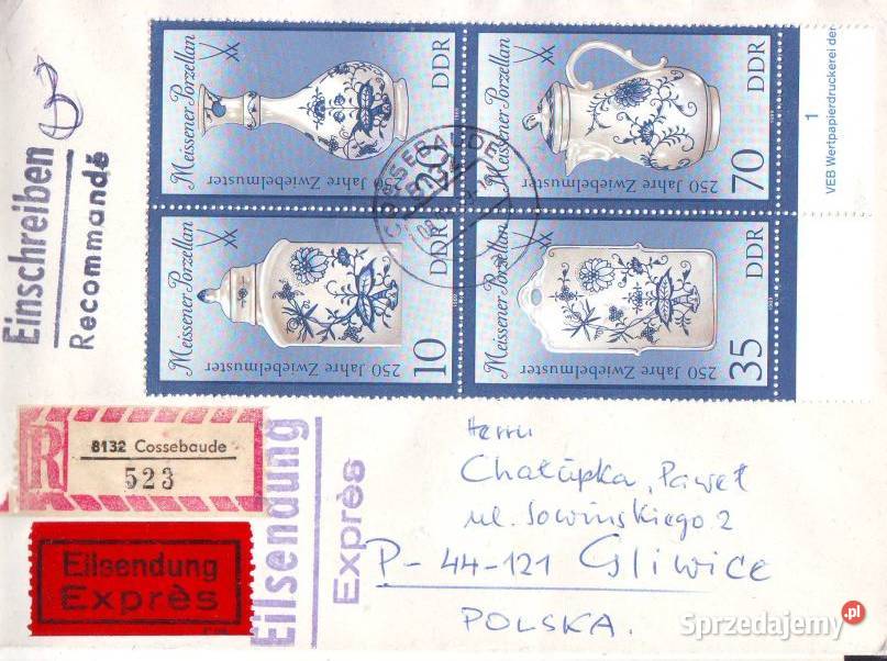 Kop z koresp Filat NRD Polska 1989 Gliwice