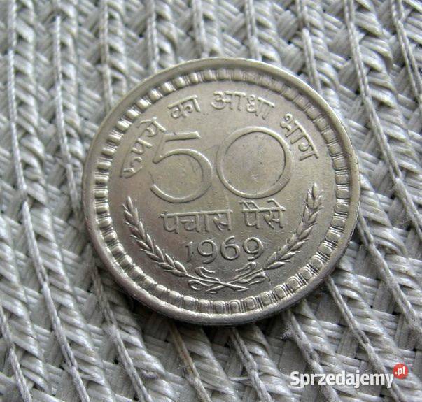 Indie 50 Pajsa 1967r Bez znaku Mennicy Numizmatyka