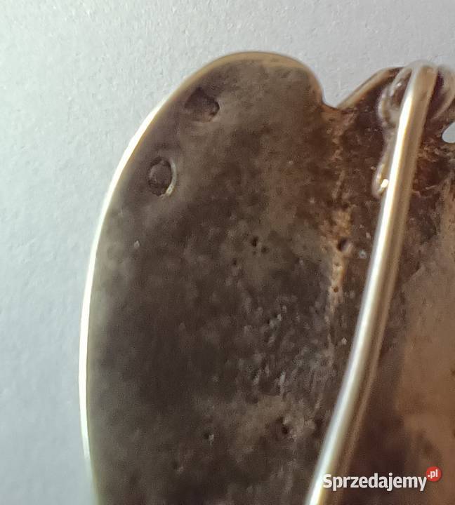 Stara broszka Srebrny Liść Warmet Agat Kłodzko Brwinów